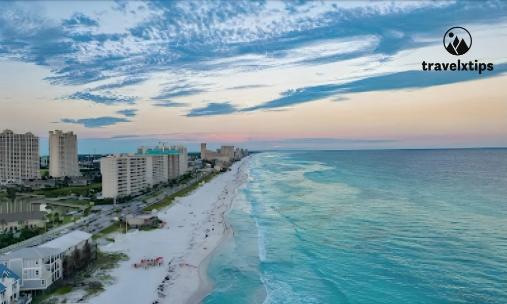 Beach sunset view
